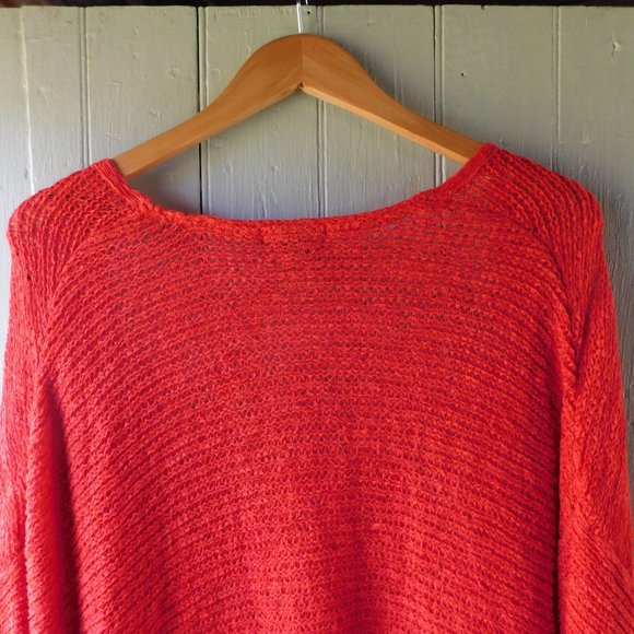 💕 Bright Red Lightweight Open Front Knit - Picture 13 of 14